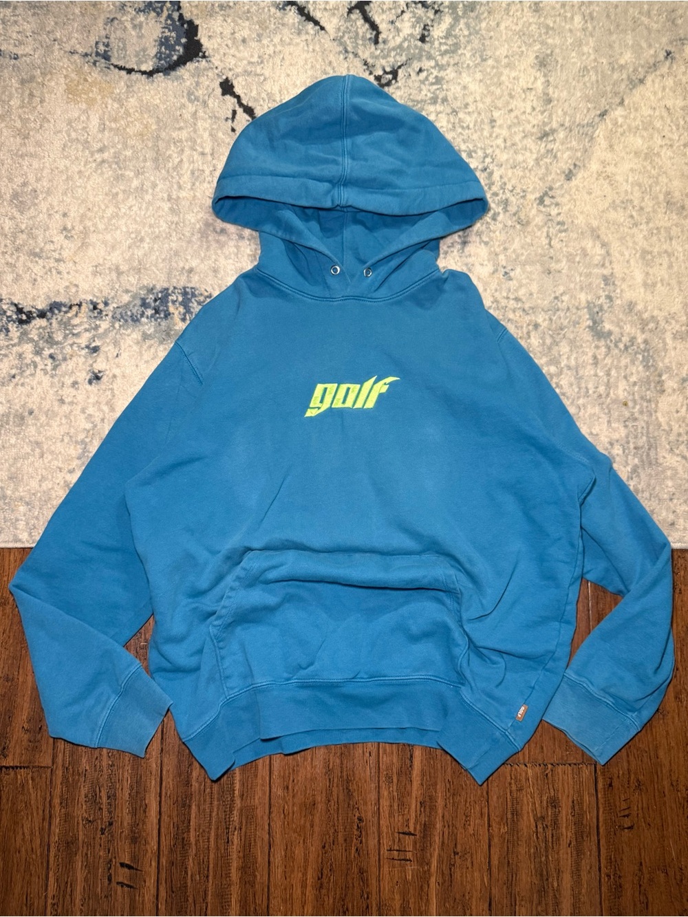 GOLF Wang Embroidered Logo Pullover Hoodie Blue – Men’s Medium